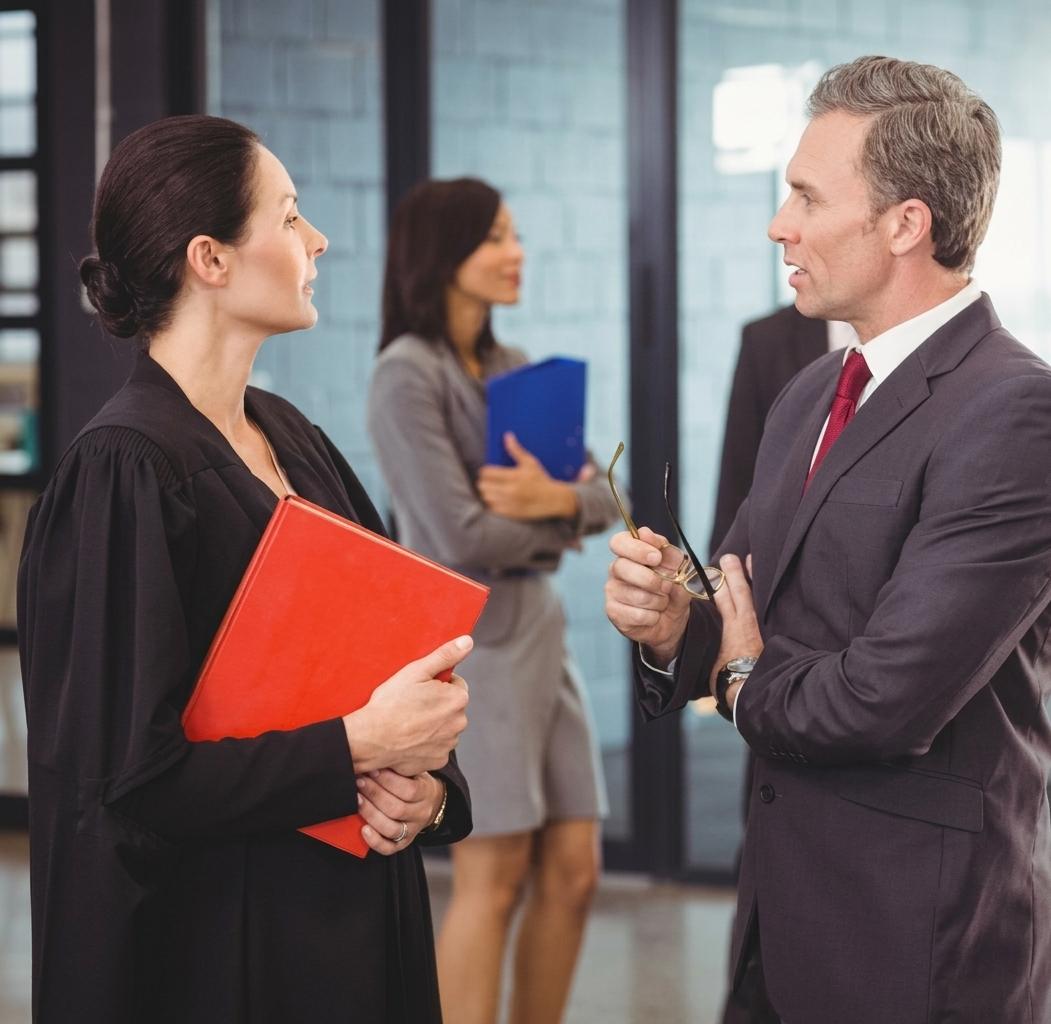 Burley Law attorneys in discussion